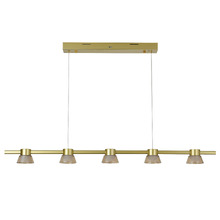 Rocket Iron & Glass Tri-Colour LED 5 Light Pendant